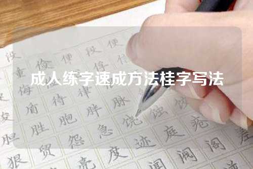 成人练字速成方法桂字写法